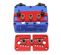 ViaGasaFamido Guide de Perçage de Trous de Chevilles en Bois, Kit de Forets Gabarit, Construction en Alliage d'aluminium, Positionneur 3 en 1 pour un Perçage Précis des Trous, Idéal pour les