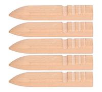 ViaGasaFamido Hêtre Bois Lisseur de Couture à Main Ensemble, 5 Pièces | Tiges de polissage rainurées pour le brunissage, poignée profilée pour le Pivot des doigts, lisse les bordures de la sangle