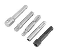 ViaGasaFamido Jeu D'adaptateurs de Douilles en Acier SDS Plus, Extension Hexagonale en Acier au Chrome-Vanadium pour Outils électriques avec Finition de Sablage Abrasif, 5 Pièces