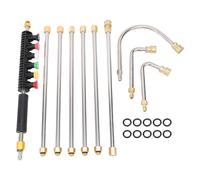 ViaGasaFamido Kit de Baguettes D'extension pour Nettoyeur Haute Pression, 7 Baguettes D'extension et 3 Incurvées pour Nettoyer Les Coins de Sol des Gouttières des Murs de Toit