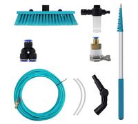 ViaGasaFamido Kit de Brosse de Nettoyage pour Panneaux Solaires, Perche | Pression 3000 Psi, Adaptateur 180°, Distributeur de Savon Inclus, Idéal Vitres, Toit, Gouttières