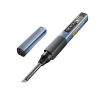 ViaGasaFamido Kit de Fer à Souder Portable 2 en 1, Chauffage Rapide 7 Secondes avec écran OLED, Température Réglable de 100 °C à 450 °C, Mode Veille Automatique, avec Cordons de Test (bleu marine)