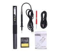 ViaGasaFamido Kit de Fer à Souder Portable 2 en 1, Chauffage Rapide 7 Secondes avec écran OLED, Température Réglable de 100 °C à 450 °C, Mode Veille Automatique, avec Cordons de Test (BLACK)