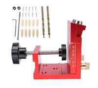 ViaGasaFamido Kit de Gabarit de Trou de Poche, Guide de Perçage pour le Travail du Bois Réglable à 15 Degrés avec 2 Forets étagés Revêtus de Ti pour les Projets de Meubles D'armoires