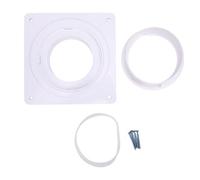 ViaGasaFamido Kit de Raccordement pour Conduit de Sécheuse, Mécanisme de Verrouillage par Rotation pour Tuyaux de 10 Cm (4 po) avec Plaque Murale de 18 X 18 Cm (7 X 7 po) pour Conduit de