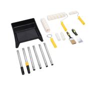 ViaGasaFamido Kit de Rouleaux à Peinture, Ensemble d'outils de Peinture Professionnels en Acier Inoxydable avec 2 Cadres de Rouleaux, 4 Couvercles et Plateau en Métal pour Murs, Plafonds, Meubles
