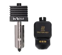 ViaGasaFamido Kit de Tête D', Buse Filetée Améliorée de 0,2 Mm Compatible Haute Température pour les Filaments P t PEI, Remplacement Prêt à L'emploi pour les Imprimantes 3D P2S