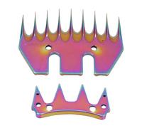 ViaGasaFamido Lames de Cisaille à Mouton à 9 Dents, Espacement de 10 Mm, Dents Droites, Lames en Acier à Haute Teneur en Carbone pour Coupe-Laine électrique, Tondeuses à Alpagas