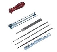 ViaGasaFamido Lime d'affûtage de Tronçonneuse, Ensemble d'outils Durables en Acier allié de 8 Pièces pour Un Entretien Efficace en Menuiserie et à Usage Domestique