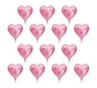 ViaGasaFamido Lot de 10 Ballons en Aluminium en Forme de Cœur de 25 Cm, Fermeture Automatique Après Gonflage, Sûrs et Résistants, aux Couleurs Vives, Parfaits pour les Fêtes, Mari (PINK)