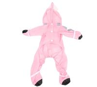 ViaGasaFamido Manteau Imperméable pour Chien avec Capuche et Trou pour Laisse - Veste Imperméable Légère à 4 Pattes pour Petits Chiens avec Bord surdimensionné pour Les Promenades Les Jours de (M)