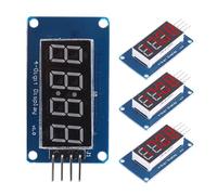 ViaGasaFamido Module D'affichage LED à 4 Chiffres, Puce de Lecteur TM1637 avec 4 Tubes Numériques LED Rouges pour,