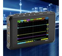 ViaGasaFamido Oscilloscope Numérique DS213, Tablette, 4 Canaux, Mini LCD Portable, Sondes Haute Tension USB pour les Tests électroniques et l'ingénierie