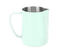 ViaGasaFamido Pichet à Mousse de Lait 600ML 304 Pichet à Mousseur à Lait en Acier Inoxydable avec Ligne D'échelle Intérieure pour Machines à Expresso Latte Art Cappuccino thé au L (GREEN)