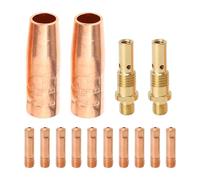 ViaGasaFamido Porte-pointe de la Buse de 14pcs, Kit D'accessoires de Torche de Soudage MIG avec 10 Buses de Gaz électrodes 2 Diffuseurs pour la Torche de Soudage