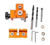 ViaGasaFamido Positionneur de Perceuse à Bois, Gabarit de Perçage à Double Trou avec Bagues Métalliques de 8 Mm et 10 Mm pour L'installation de Serrure de Porte, L'assemblage de Meubles