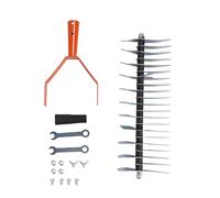 ViaGasaFamido Râteau à Chaume de 52,76 Pouces, Toilettage de l'herbe, Déchaumeur de Pelouse, Poignée Réglable, Dents en Acier Inoxydable pour Enlever l'herbe Morte, Ameublir Le Sol