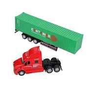 ViaGasaFamido Réaliste 1:48 Échelle Container Truck Heavy Tamis Container Sound and Light Car Model Toys Children Day and Birthday Gift pour Plus de 3 Ans (Green)