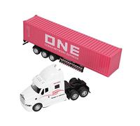 ViaGasaFamido Réaliste 1:48 Échelle Container Truck Heavy Tamis Container Sound and Light Car Model Toys Children Day and Birthday Gift pour Plus de 3 Ans (Pink)