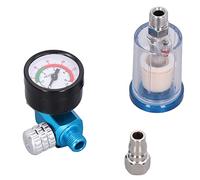 ViaGasaFamido Régulateur de Pression d'air du Pistolet de Peinture, Bol Filtrant Transparent, Plage Réglable de 140 Psi, Filetage de Joint 1/4 Pouces, Outil Pneumatique du Pistolet de