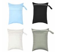 ViaGasaFamido Sac Sec et Humide, Sac à Couches Imperméable en TPU avec Double Compartiment, Rangement Léger et Pliable pour Maillots de Bain, équipement de Gym, Voyage, 11,8 X 15,7 Pouces (4PCS