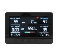 ViaGasaFamido Testeur de Détecteur de Moniteur de qualité de L'air de CO2 PM2.5 TVOC Formaldéhyde Affichage 7 Pouces pour Système de Ventilation de Bureau à Domicile (Prise UE)