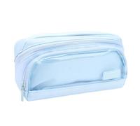 ViaGasaFamido Trousse à Crayons Sac à Stylos en Toile de Grande capacité avec Compartiment Transparent, Idéal pour l'école, Le Bureau et Les Voyages, Organisateur Durable pour Fournitures