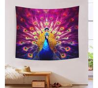 VIAGECSKE Paon 3D Effet Tapisserie Art Mural Tapisserie Murales DécoRation Murale En Tissu Pour Chambre Salon Serviette De Plage Tenture Murale 100cmx150cm