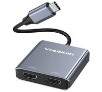 Viagkiki Adaptateur USB C vers Double HDMI 8K 4K, Double Adaptateur de Moniteur HDMI, Prend en Charge Simple 8K @ 30Hz, Double 4K @ 60Hz, Compatible avec MacBook Pro/Air, Dell XPS 13/15, Lenovo Yoga
