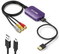 Viagkiki Convertisseur RCA vers HDMI, adaptateur AV vers HDMI, convertisseur audio vidéo composite RCA vers HDMI pour PS1, PS2, PS3, STB, Xbox, VHS, VCR, lecteurs DVD Black-Ray (câble HDMI inclus)
