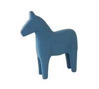 Viahsen Cheval à Bascule Figurine Cheval Statue Cheval Figurine Cheval Décoration Objet Décoratif en Bois Sculpté Tons Atténués Œuvre Unique Adapté aux, Bleu, L