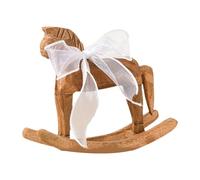 Viahsen Cheval à Bascule, Sculpture Ornementale En Bois, Style Traditionnel, Idéal pour Un Bureau, Une Chambre Ou Comme Cadeau, Ruban Organza