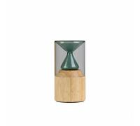 Viahsen Diffuseur d'Arômes Diffuseur d'Huiles Essentielles Nébuliseur Appareil de Parfumage en Bois et Verre Nébulisation à Froid Silencieux 36-45db Minuterie, Vert, Batterie+Base+Bois