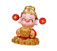 Viahsen Statue de Richesse Figurine Décorative Dieu de Fortune Ornement Résine Éléments Lingot Design Mignon Texture Soyeuse Convient pour Cadeau Nouvel An Dé, Style B