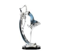 Viahsen Statuette de Danseuse, Figurine Décorative pour Bureau, Sculpture Artistique pour Meuble TV Ou Bibliothèque, Bleu