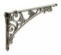 Viahsen Support d'Étagère Mural Support Équerre Murale Console Décorative Équerre d'Angle Construction Lourde Alliage de Zinc Ornements Européens Élégants , Argent Antique 20CM