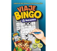 VIAJE BINGO "Autopista": El AutoBingo de viaje para entretener a niños desde 5 años en trayectos largos en coche | Juego para llevar con 120 cartones de bingo