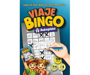 VIAJE BINGO "Autopista": El AutoBingo de viaje para entretener a niños desde 5 años en trayectos largos en coche | Juego para llevar con 120 cartones de bingo