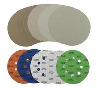 Viaky Lot de 25 disques abrasifs de 125 mm, 8 trous, crochet et boucle à 8 trous, grain 3000, 4000, 5000, 7000, 10 000, disques de ponceuse orbitale pour bois, métal, voiture, meubles, polissage