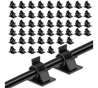 Viaky Lot de 30 Clips Autocollants pour Gestion des Câbles - Organiseurs Réglables pour Voiture, Maison, Bureau - Noir (18 mm x 13 mm)