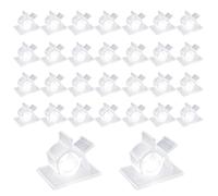 Viaky Lot de 30 Clips Transparents, Organiseurs Autocollants, 4 Clips Adhésifs Réglables pour Gestion des Câbles - Voiture, Maison, Bureau, Sous le Bureau, Scène