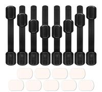 Viaky Lot de 8 verrous de sécurité pour enfant Marron avec sangles réglables pour tiroirs, four, réfrigérateur, siège de toilette, placard et placard 9 coussinets adhésifs 3M supplémentaires noir