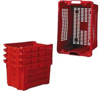 Vialca Boîtes à olives empilables adaptées pour fruits et récolte olives et raisins cassettes en plastique rouge (20)