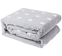 VIALMAN Couvre-lit léger Bouti Sofia 10 pour lit Double de 135 cm | Couvre-lit étoiles lit 135 | Taille de Couette 230 x 270 cm, Couleur Gris