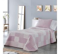 VIALMAN Couvre-lit léger Bouti Sofia 21 pour lit Double de 140 cm | Couvre-lit 140 | Taille du Quilt 230 x 270 cm, Couleur Rose