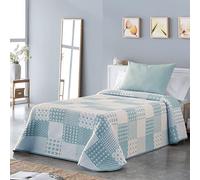 VIALMAN Couvre-lit léger Bouti Sofia 21 pour lit Double de 140 cm | Couvre-lit 140 | Taille du Quilt 230 x 270 cm, Couleur Bleu