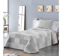 VIALMAN Couvre-lit léger Bouti Sofia 21 pour lit Double de 180 à 200 cm | Couvre-lit 180 à 200 | Taille du Quilt 270 x 270 cm, Couleur Gris