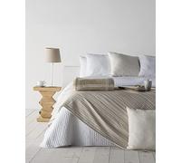 VIALMAN Foulard Toscane 5 | Canapé Plaid | Couette Multi-usages | Taille 230x260cm | Couette Beige