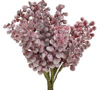 VIANA Beerenpick Rouge Givré 21cm - Branche décorative pour couronne de l'Avent & arrangement de Noël, 12 pièces