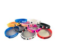 VIANAYA Lot de 10 bracelets Paris Tour eiffel en caoutchouc - couleurs assorties